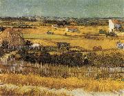 Vincent Van Gogh Harvest at La Crau,with Montmajour in the Background France oil painting artist